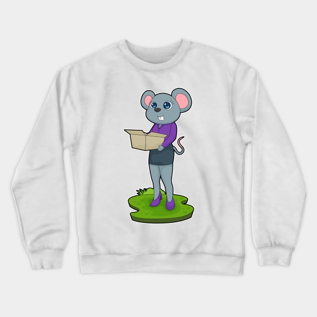 Mouse Secretary Box Crewneck Sweatshirt by Markus Schnabel